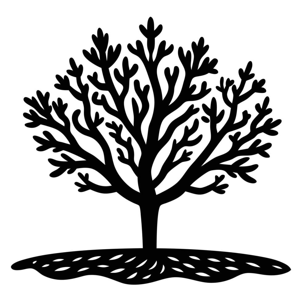 Tree-like Coral Growing on Flat Seabed Surface vector