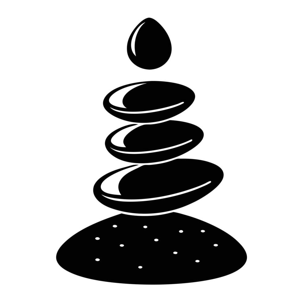 Small Balanced Stone Stack with Gentle Tilt vector