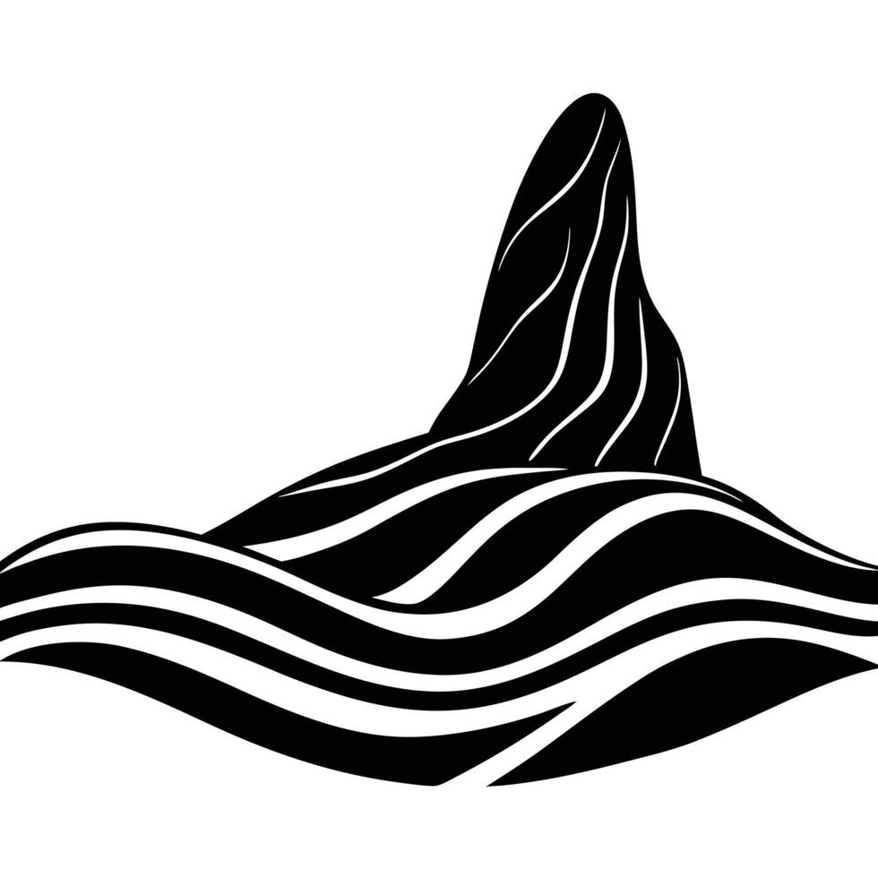 Wavy Rock Shape Rising in Empty Desert vector