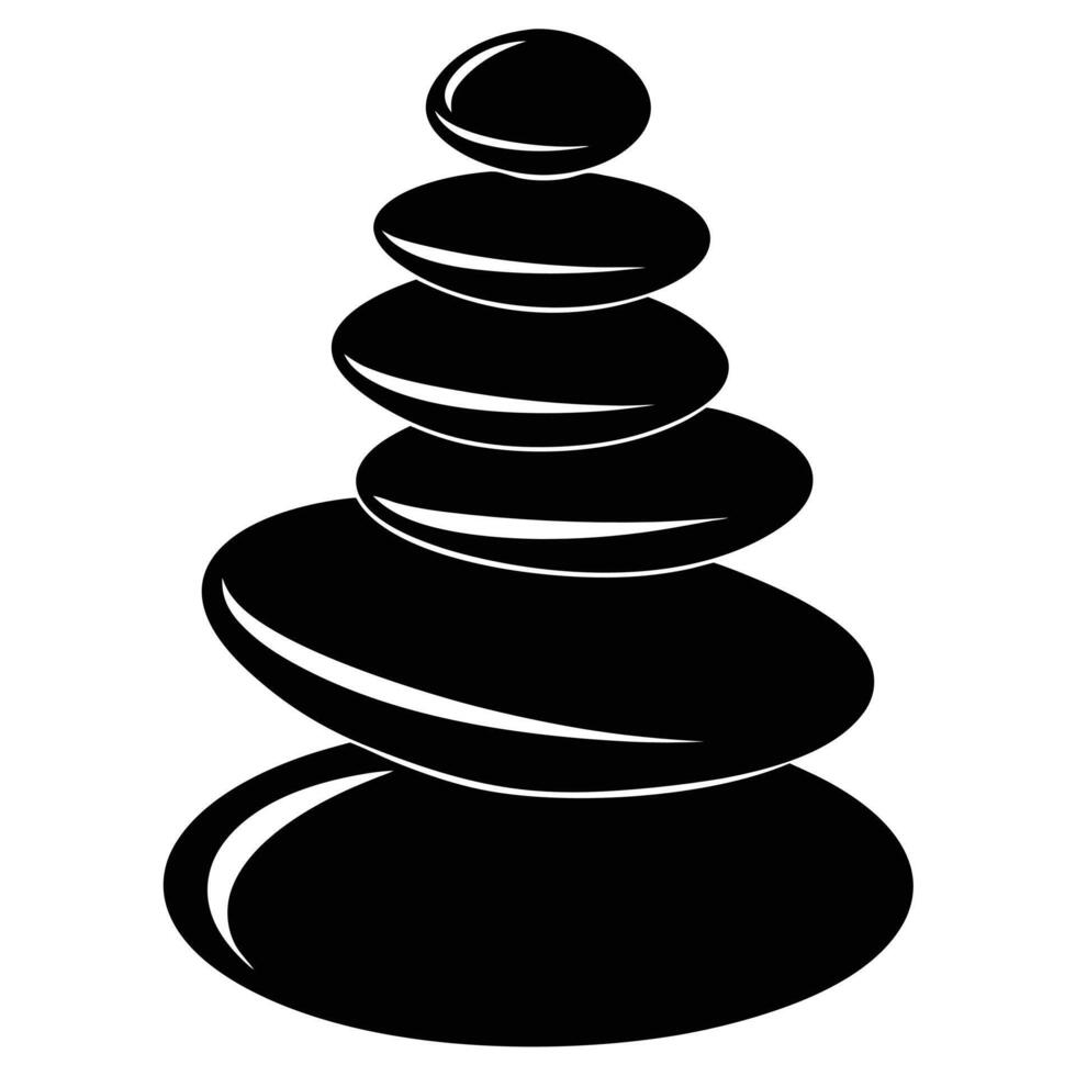 Balanced Stack of Smooth Flat Stones vector