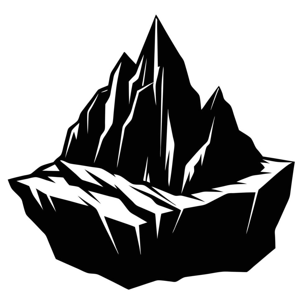 Eroded Rock Outcrop with Steep Jagged Sides vector