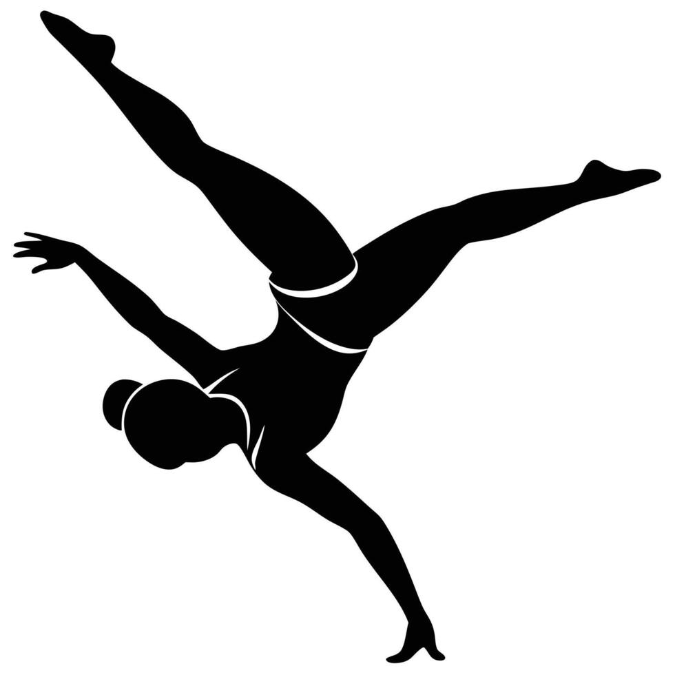 Gymnast Silhouetted Mid-Flip, Capturing Grace vector