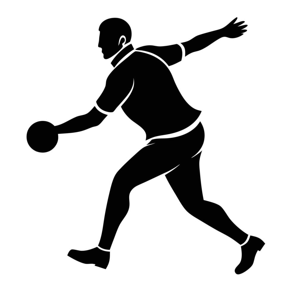 Bowler Silhouetted in Follow-Through vector