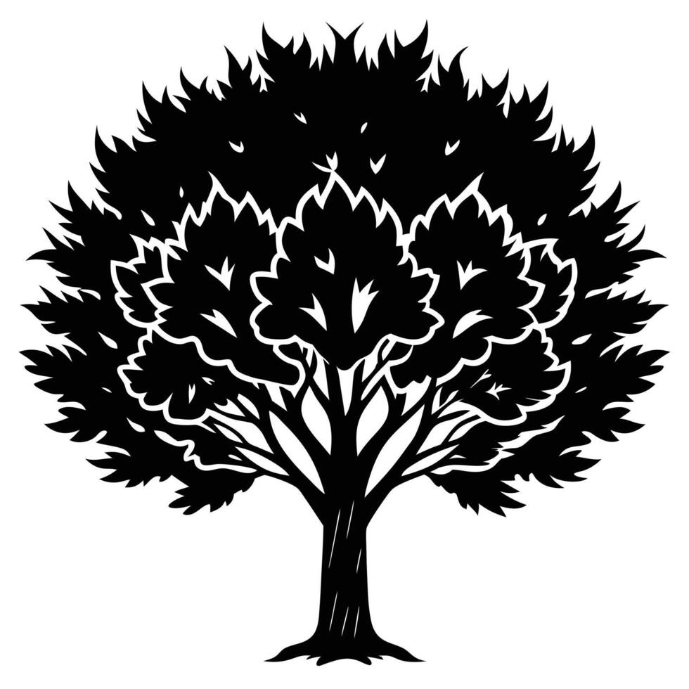 Dense Tree Cluster with Fiery Sunset Reflection vector