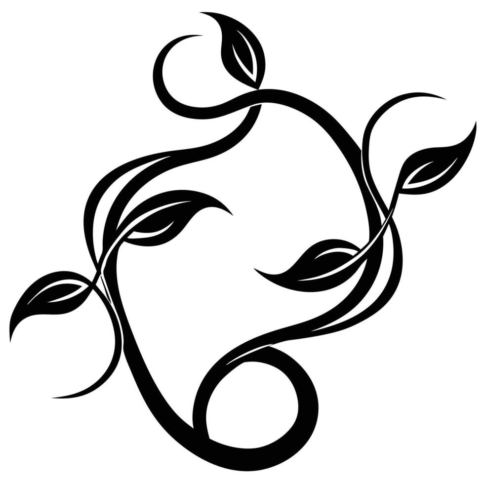 Abstract Looping Vine with Delicate Curved Edges vector