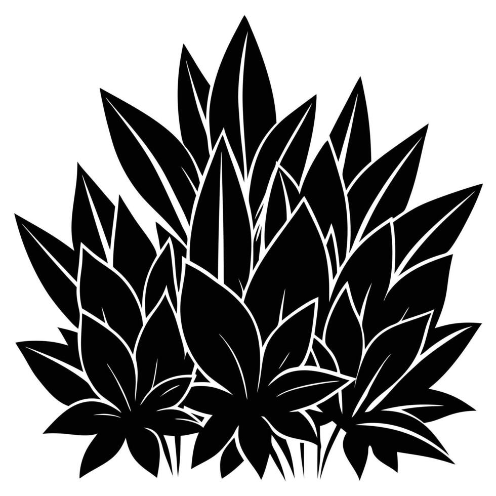 Dense Group of Overlapping Plants with Sharp Outlines vector