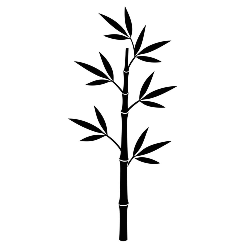 Single Bamboo Stalk with Small Spaced Nodes vector