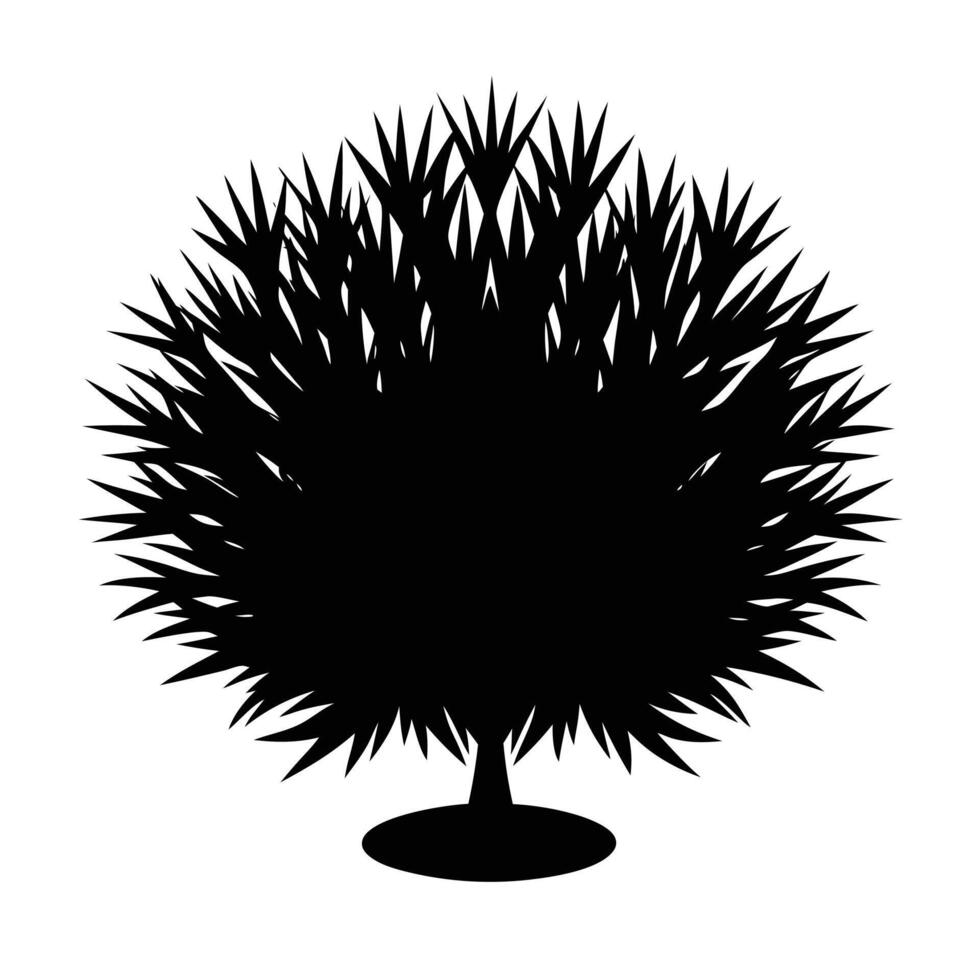 Small Bush Silhouetted with Sharp Rounded Edges vector