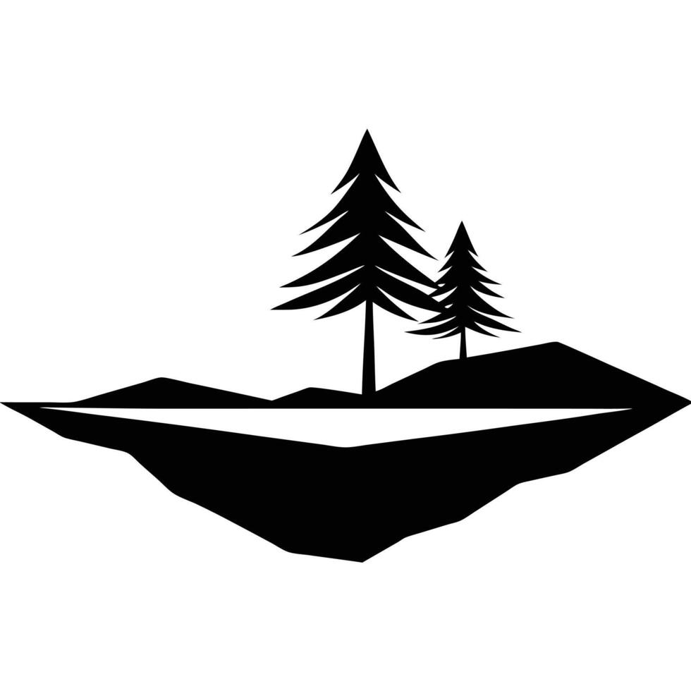 Smooth Ice Surface with Lone Tree in Background vector