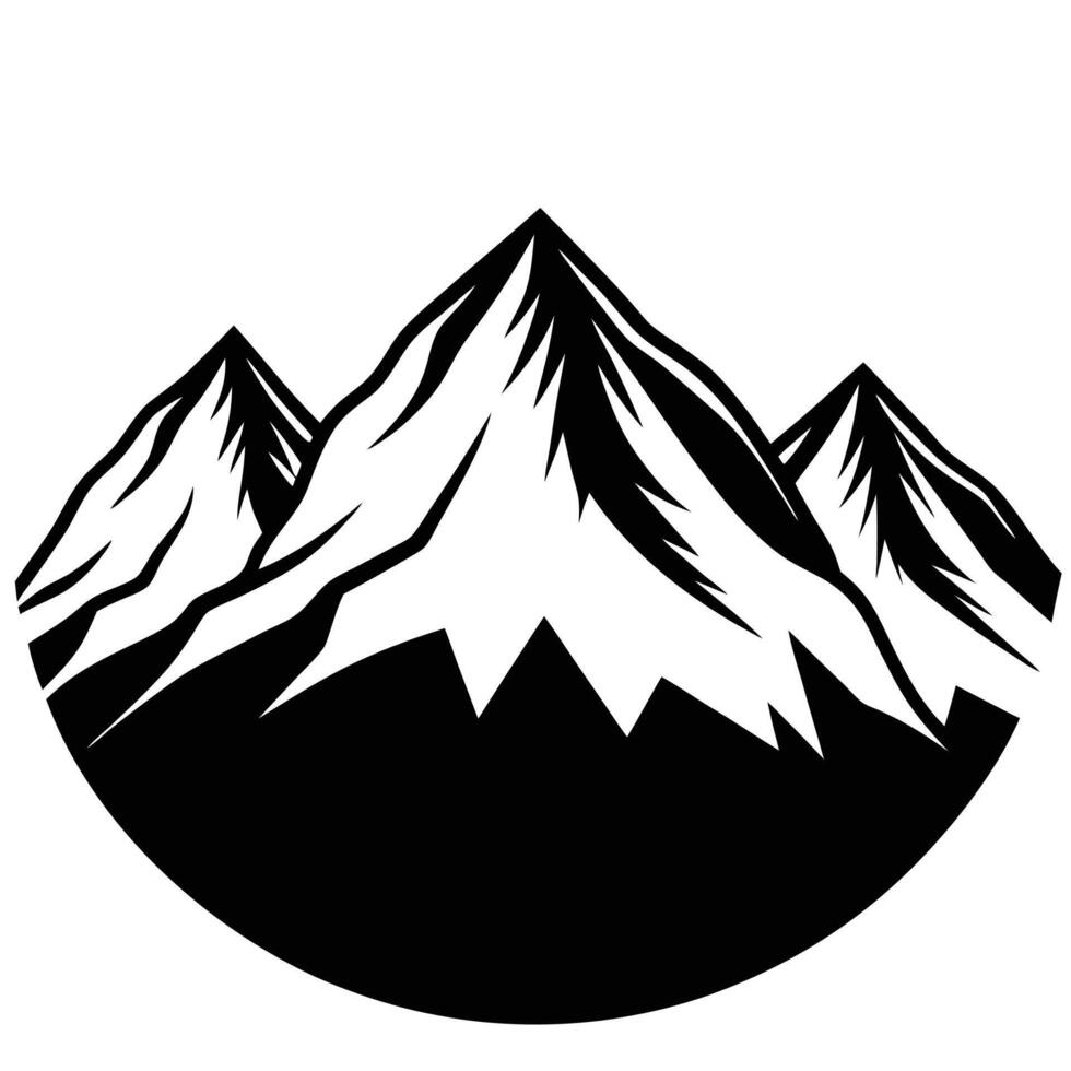 Sunrise Glow Over Layered Snowy Mountain Ranges vector