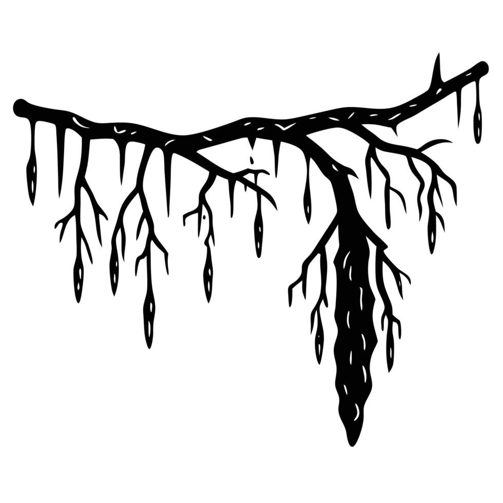 Single Branch with Detailed Hanging Icicles vector