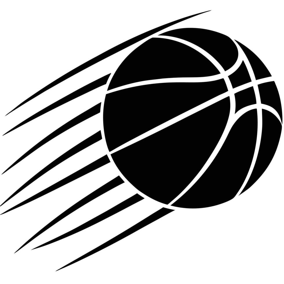 Basketball Silhouetted in Mid-Air with Speed Lines vector