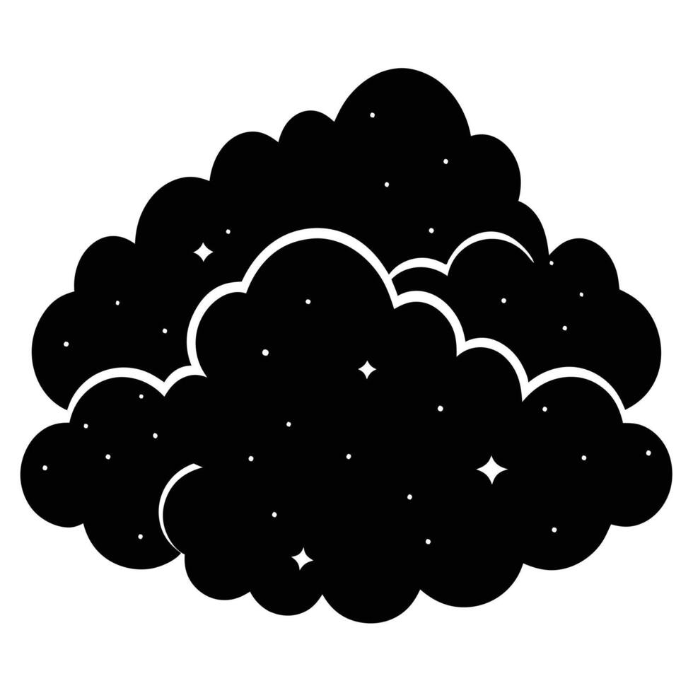 Cluster of Clouds Silhouetted Forming Soft Shapes vector