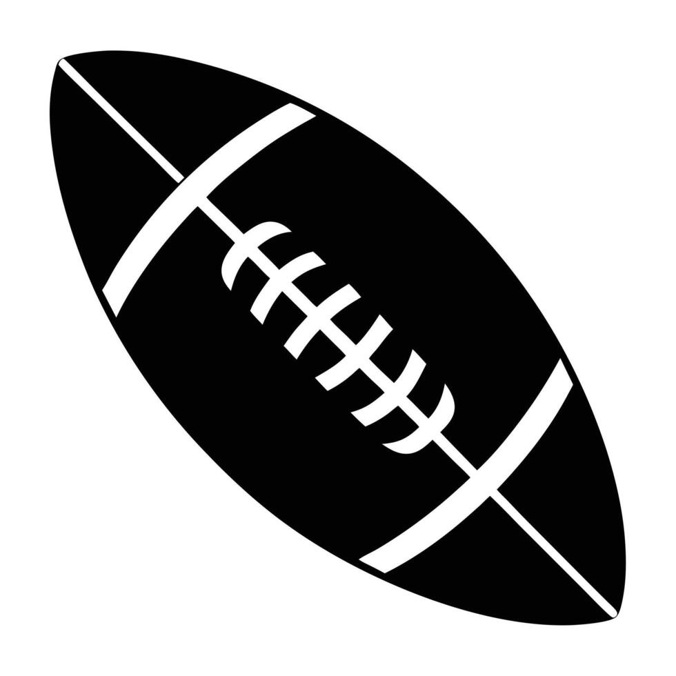 Single Football Silhouetted on a Field Line on White Background vector
