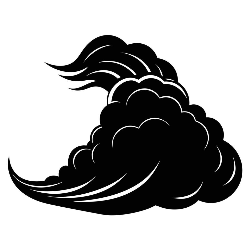 Cloud Formation Silhouetted Resembling a Wave vector