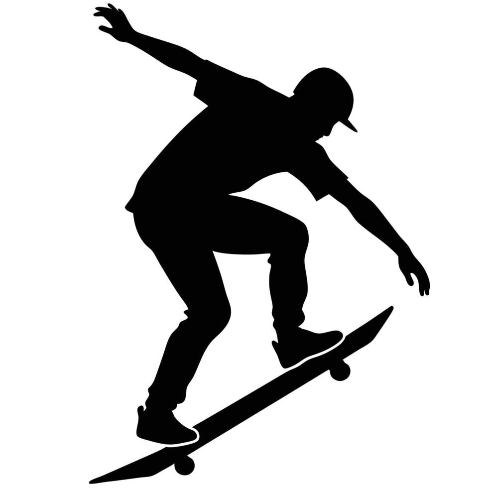 Skater Silhouetted Performing a Rail Grind vector