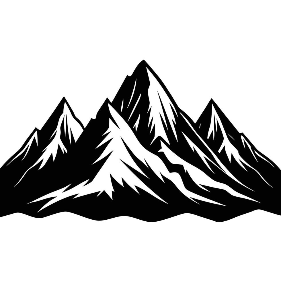 Tall Mountain Ridges Silhouetted Fading into Horizon vector