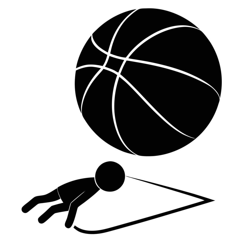 Silhouette of a Basketball Bouncing on the Floor vector