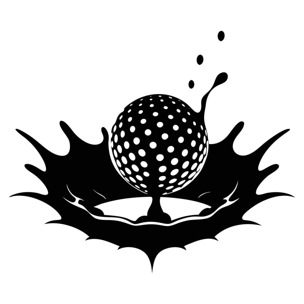 Golf Ball Splashing into Water Hazard vector