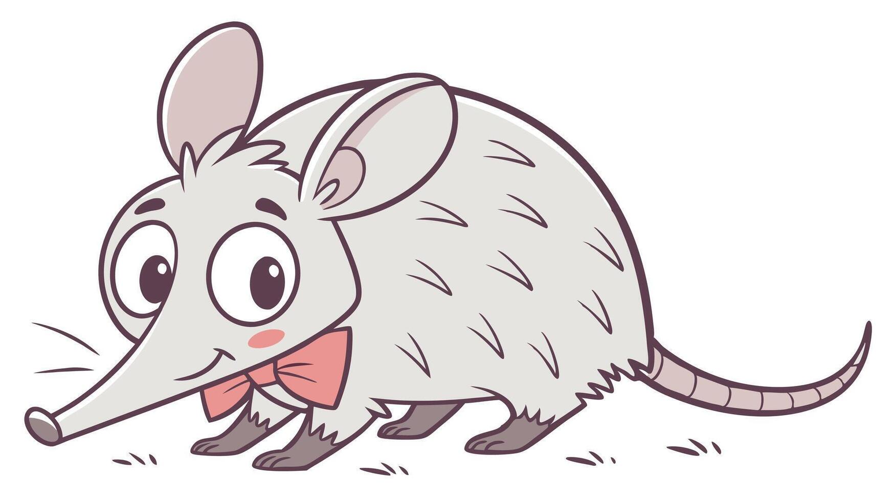 An armadillo with a bow tie on its head vector