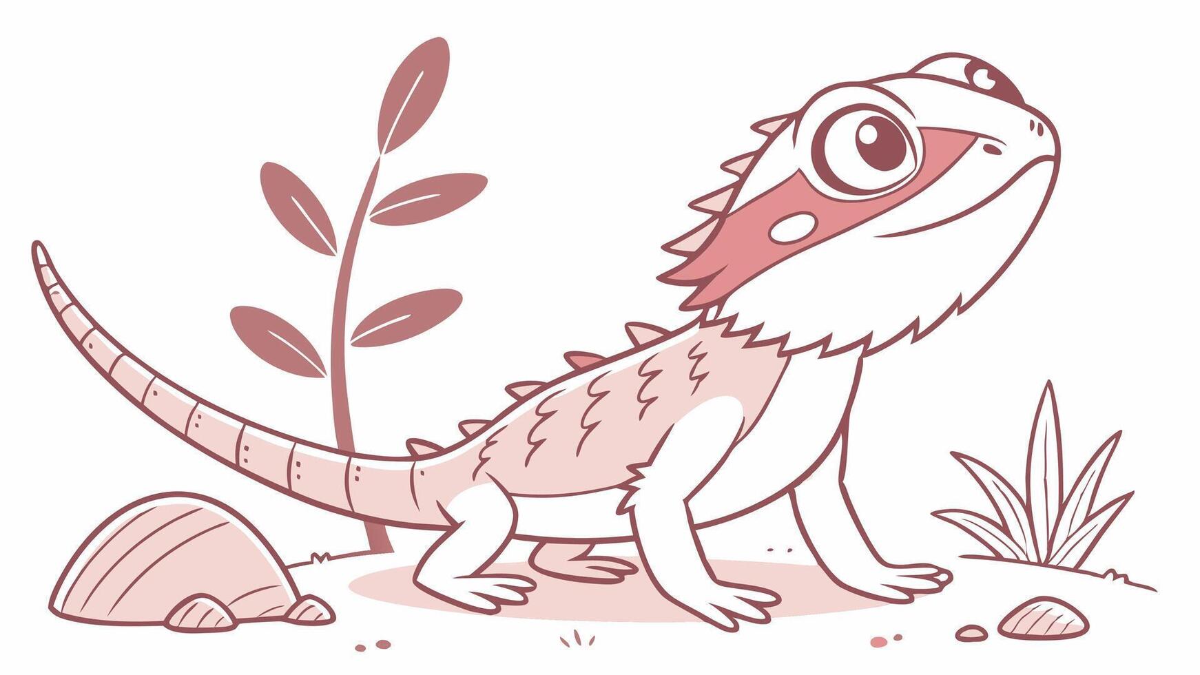 A cartoon lizard with a red nose and pink eyes vector