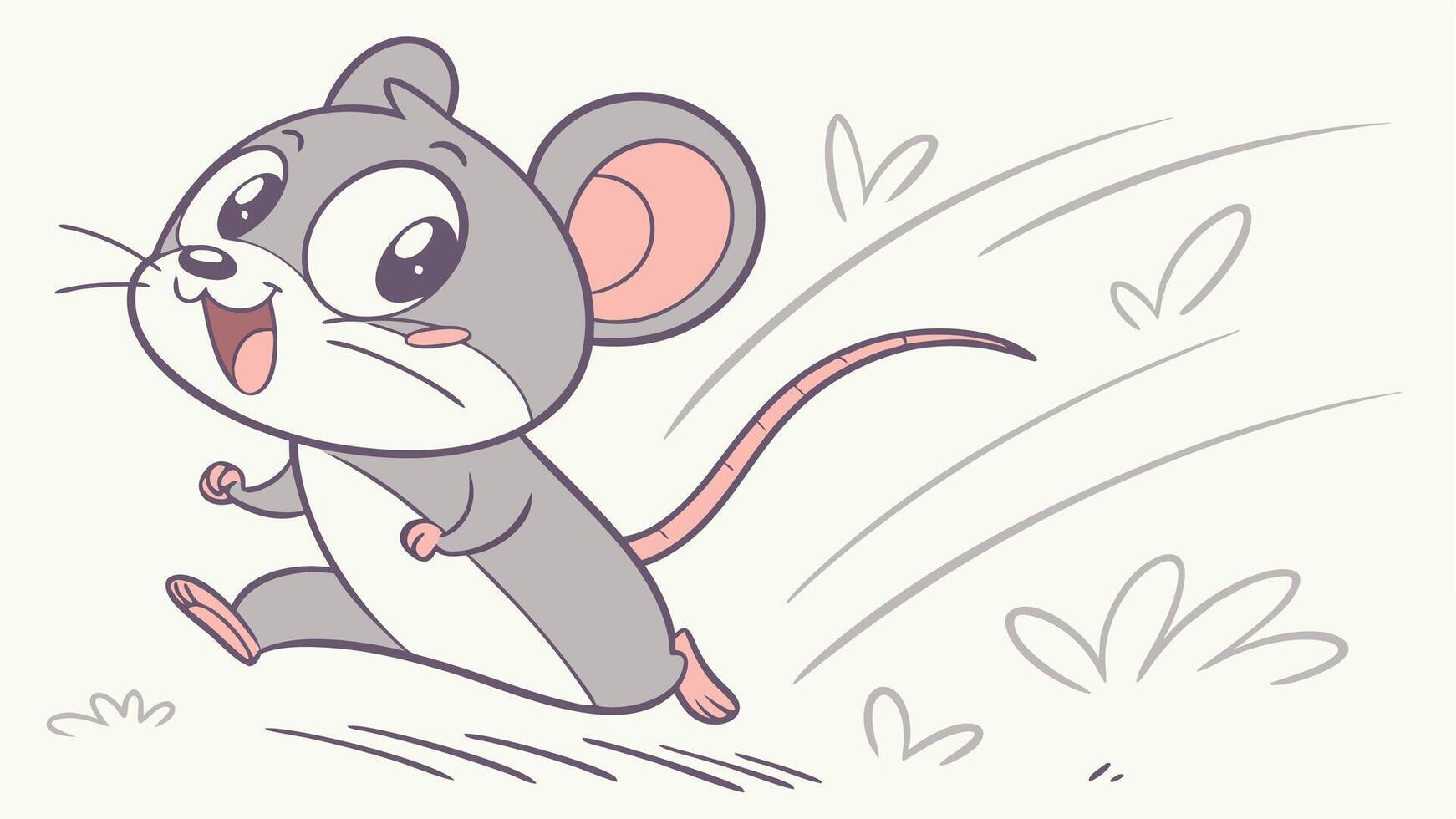A cartoon mouse running on the ground vector