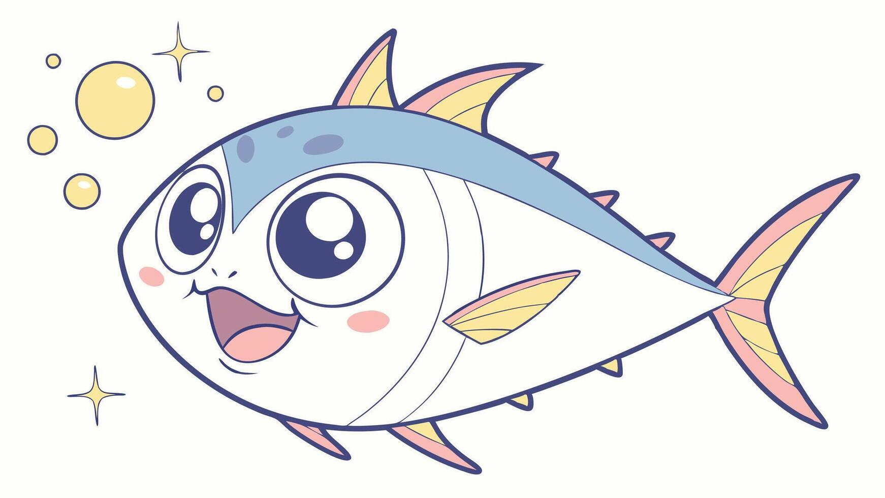 A cartoon fish with a big smile on its face vector