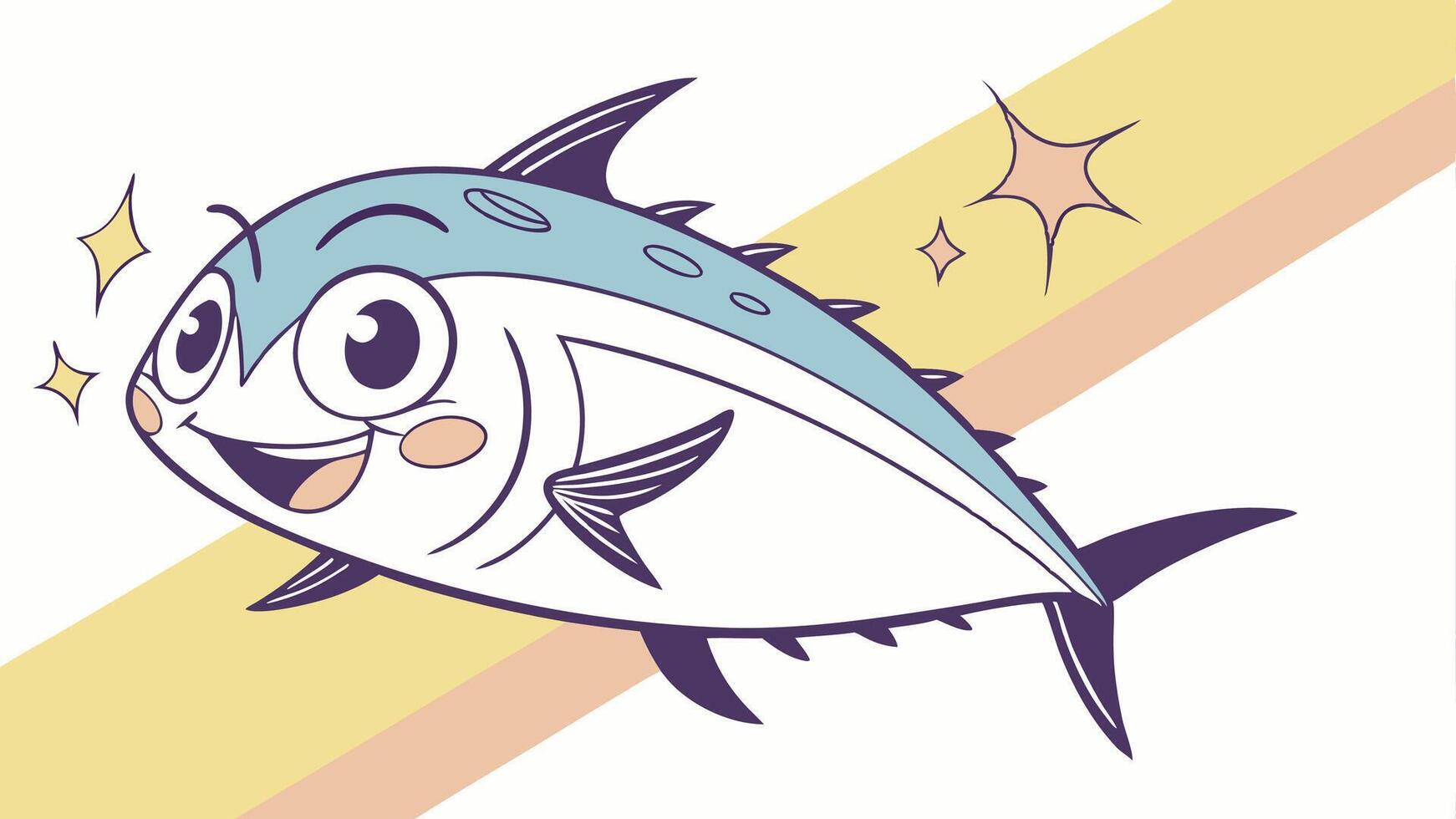 A cartoon fish with a smile on its face vector