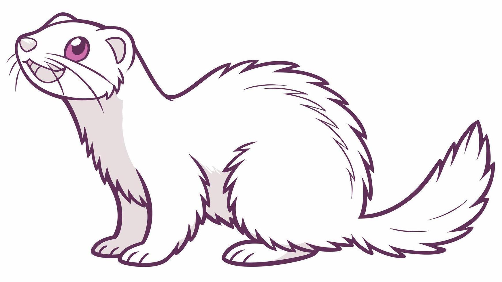 A cartoon ferret with pink eyes vector