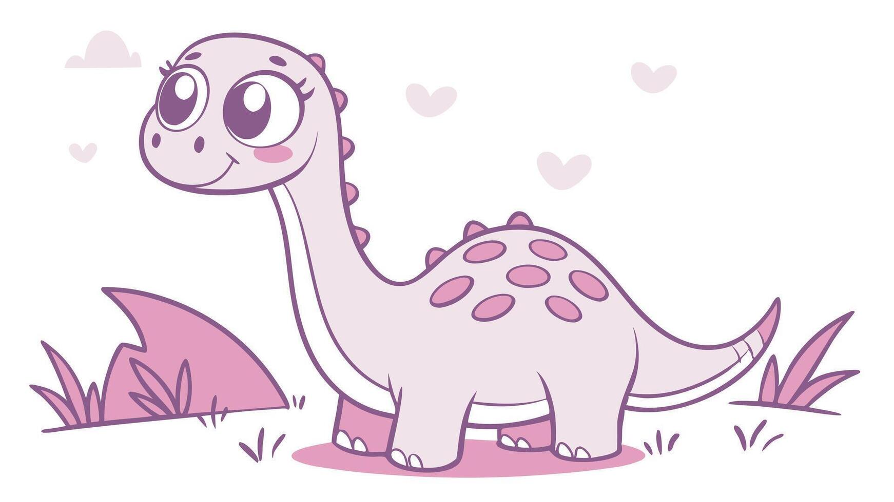Cute dinosaur illustration vector