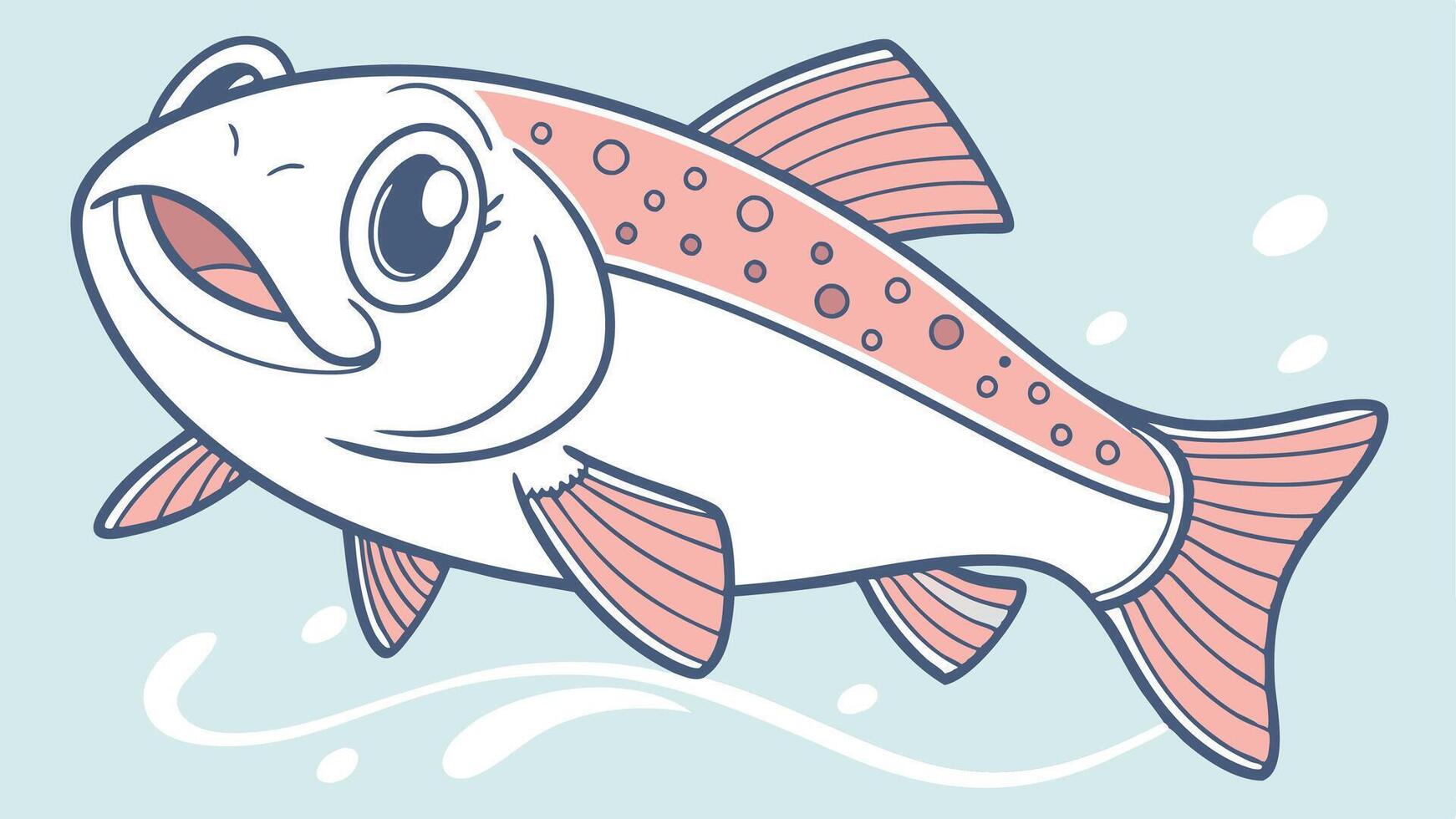 A cartoon fish with a big mouth and a big nose vector