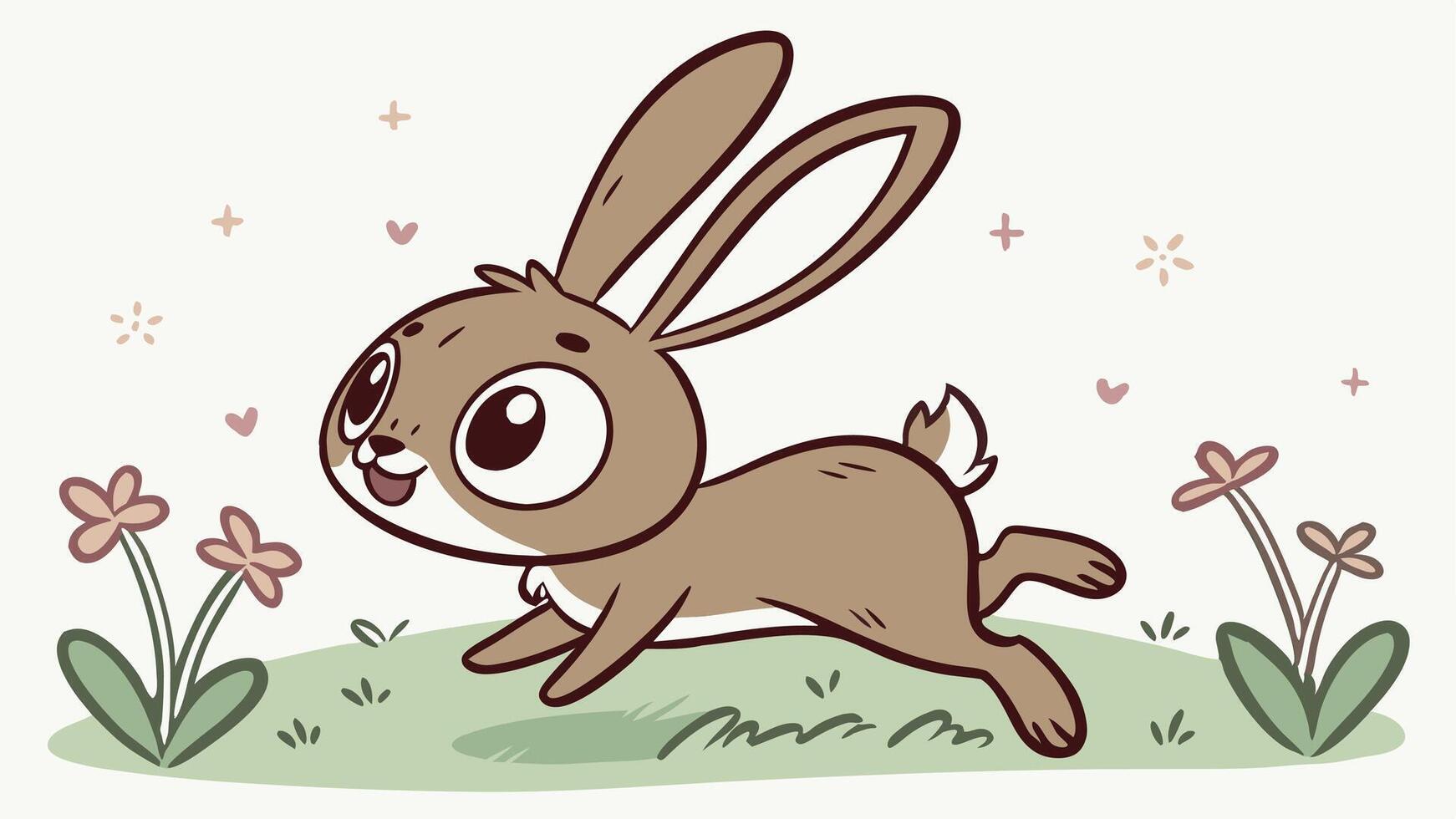 A cartoon bunny running through the grass vector