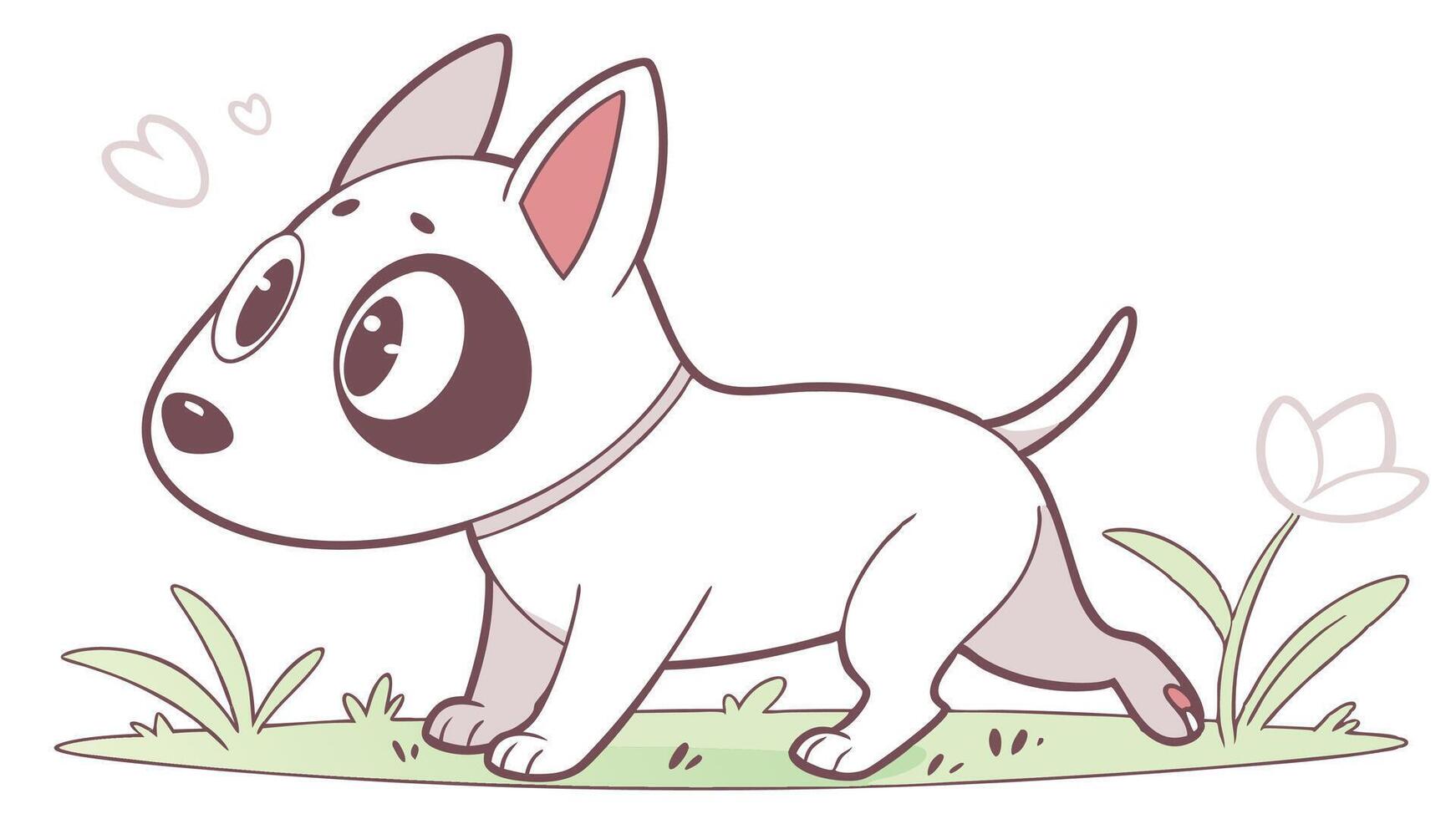 A cartoon dog with a heart on its face vector