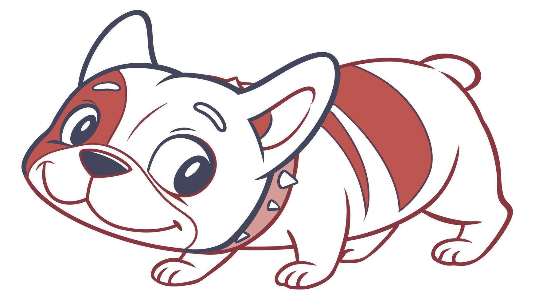 A cartoon dog with a red and white collar vector