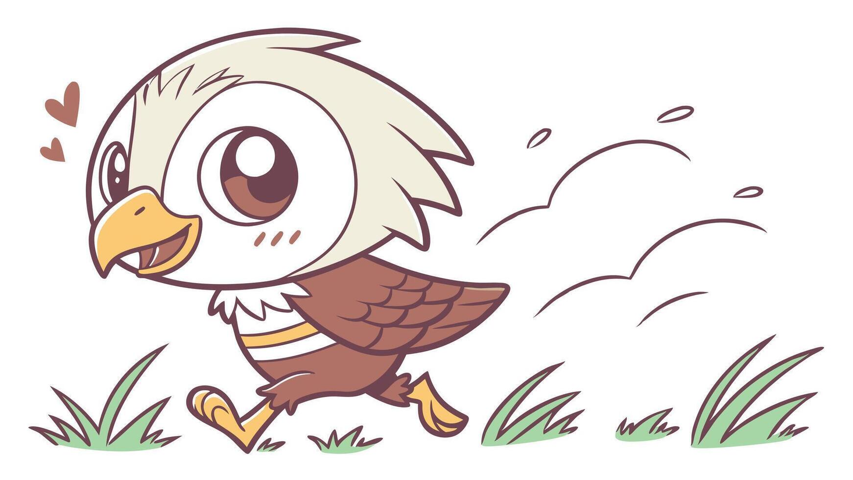 An image of a cartoon bird running vector