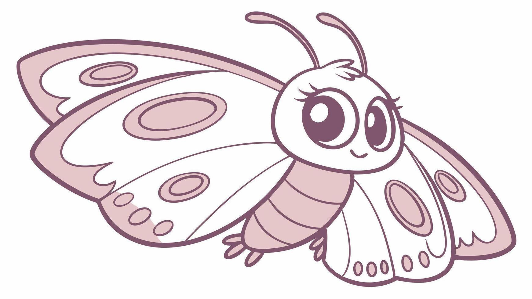 A cartoon butterfly with big eyes and a white background vector