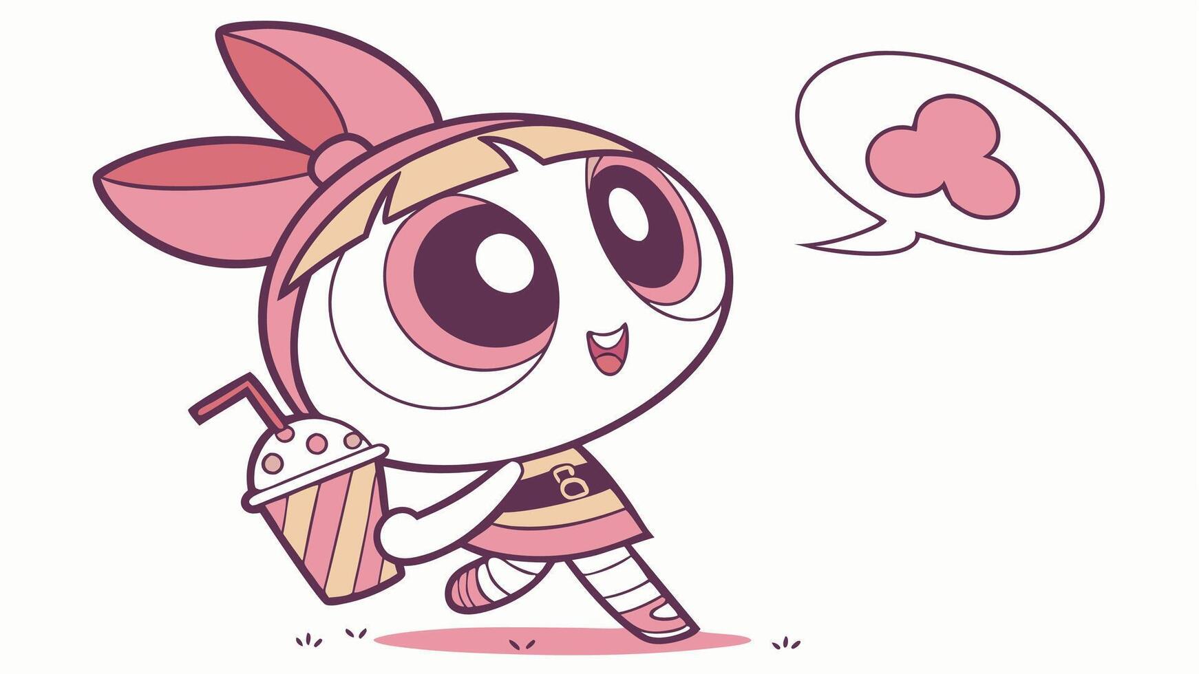 A cartoon character holding a cup of ice cream vector