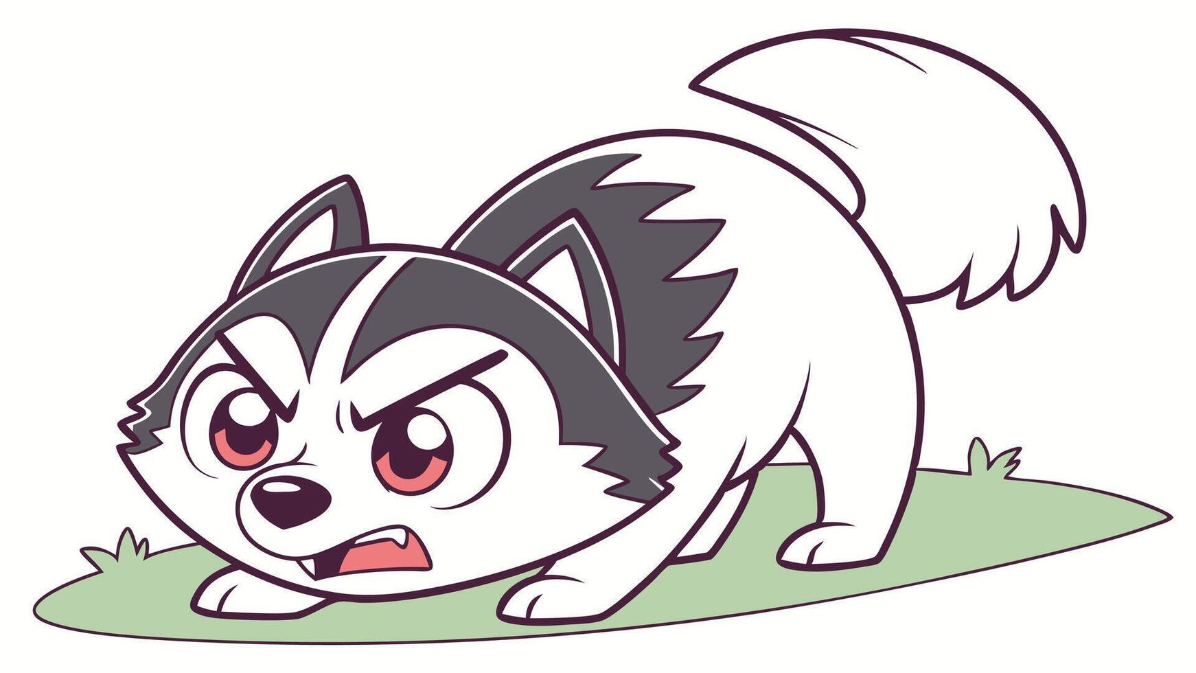 A cartoon dog with a big red nose and black eyes vector