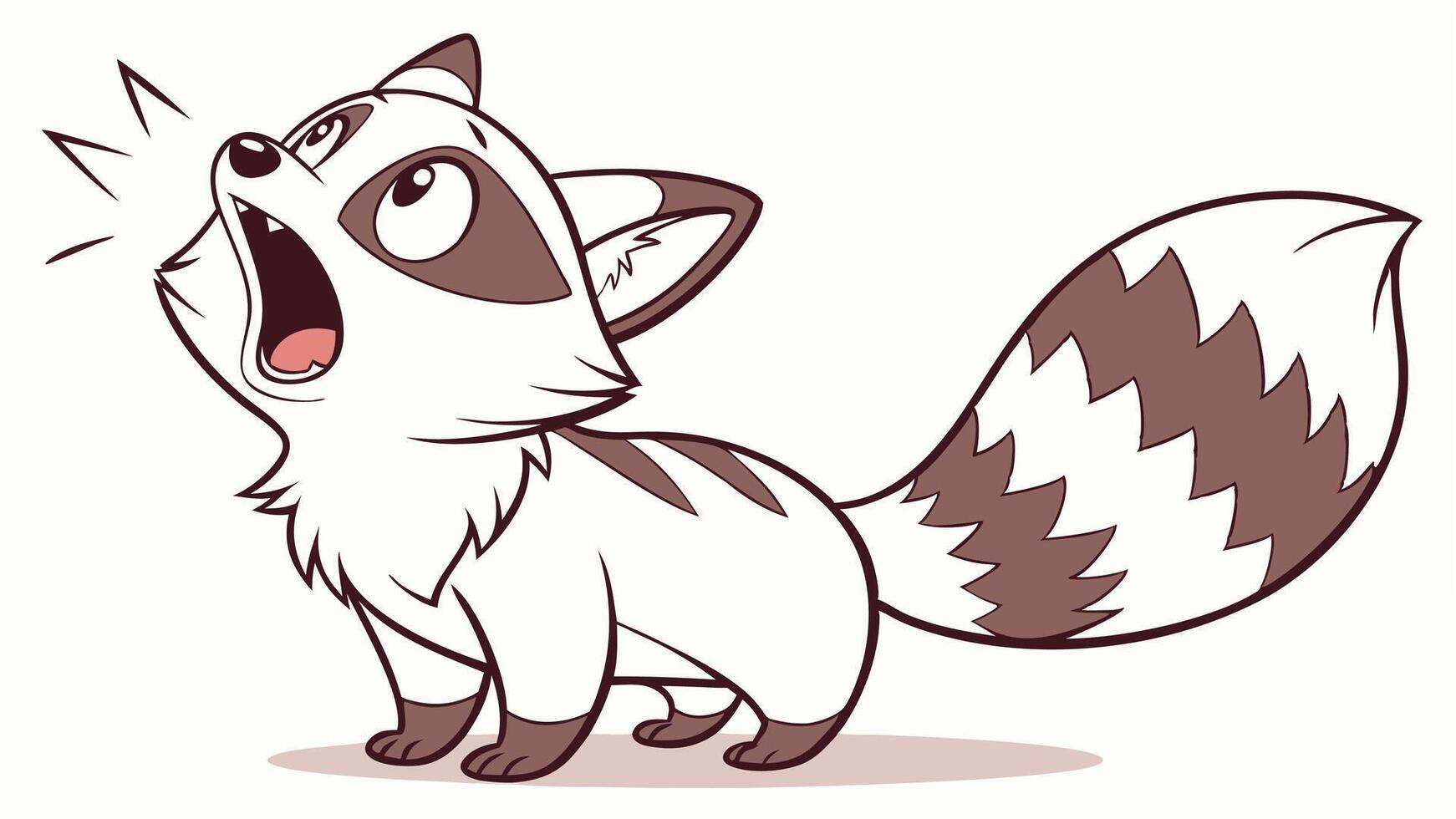 A cartoon raccoon with its mouth open vector