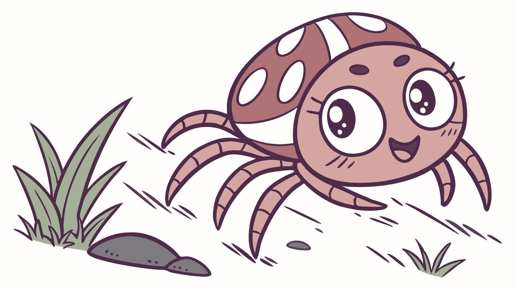 A cartoon spider with a big smile on its face vector