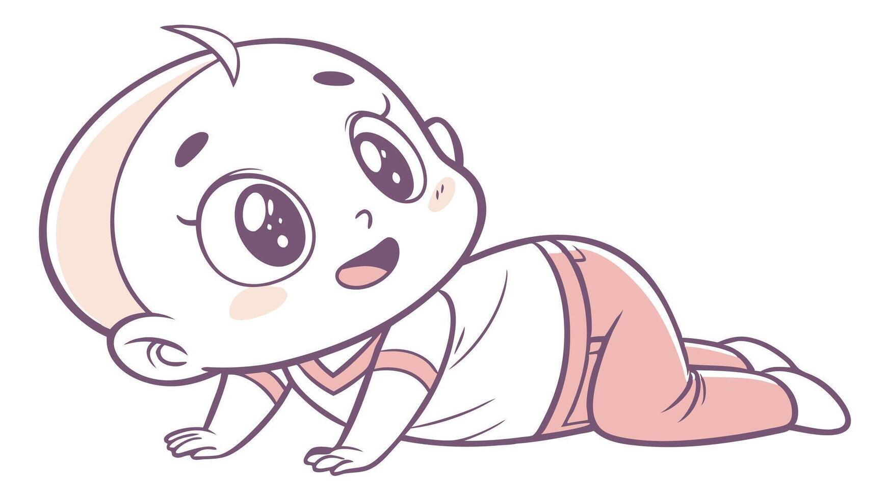 A cartoon baby lying on the floor vector