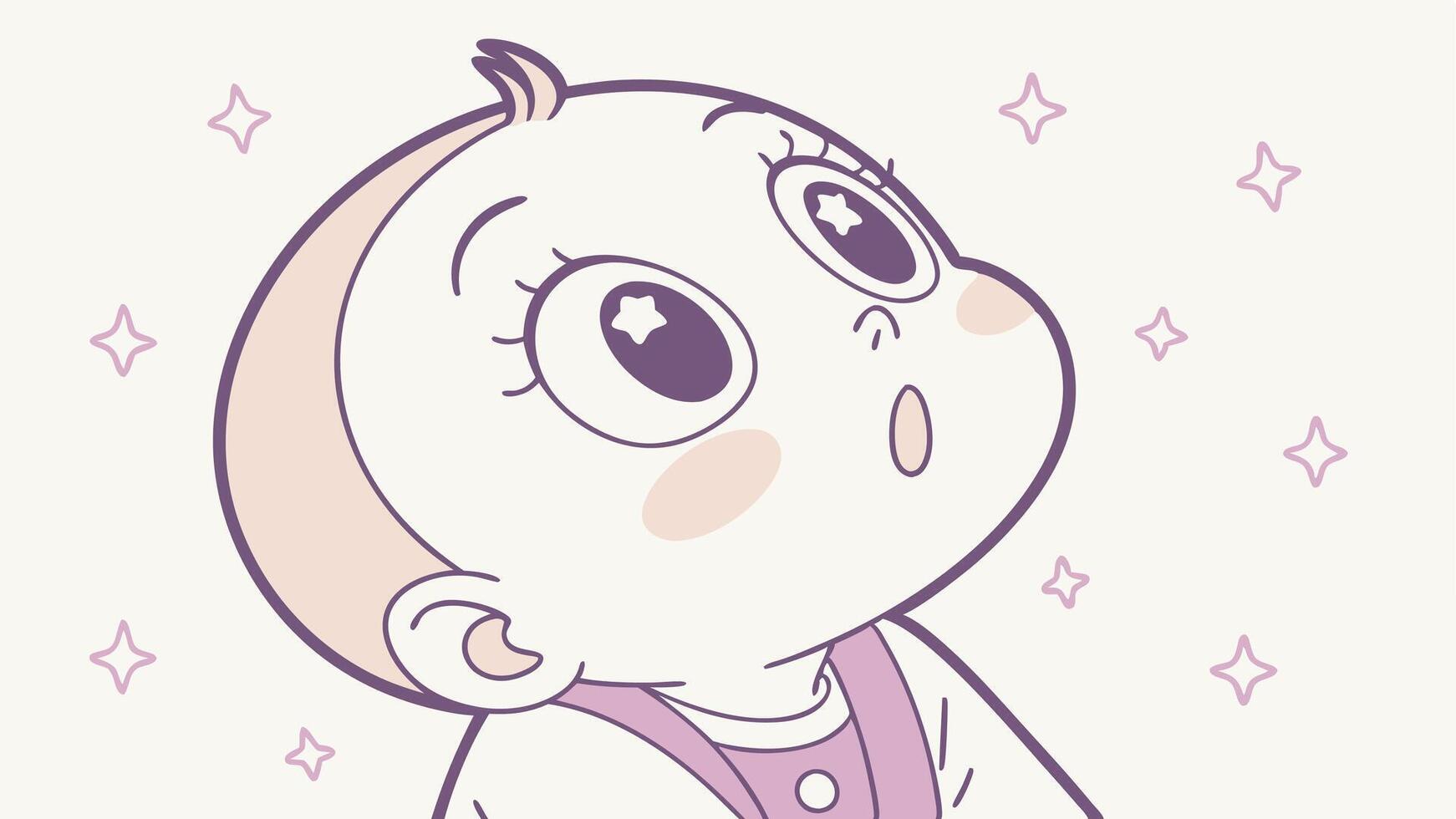 A cartoon baby with a big smile vector