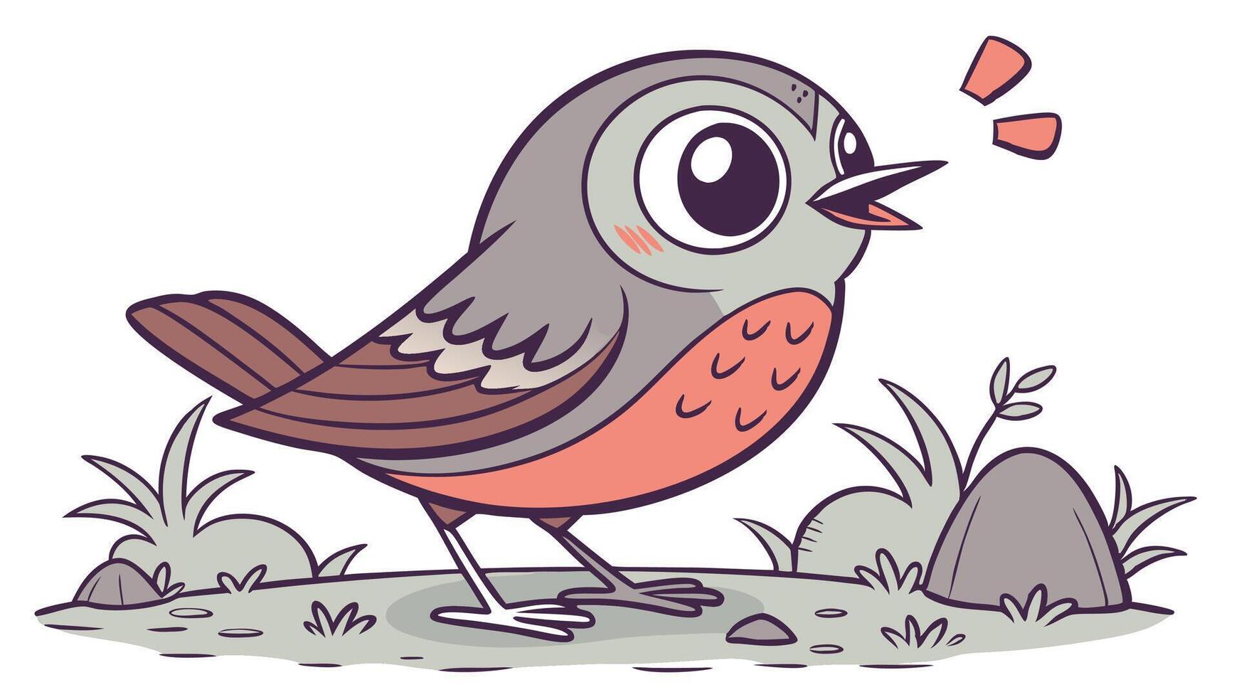 A cartoon bird with a big beak and a pink tongue vector