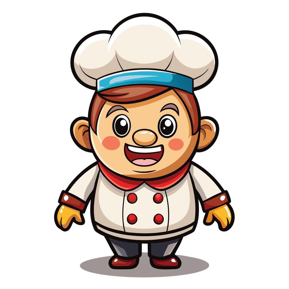 cartoon chef character illustration isolated on white background vector