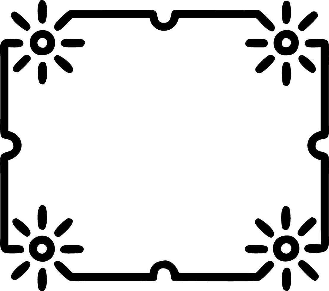 Abstract Rangoli and Sparkler Lines Border vector