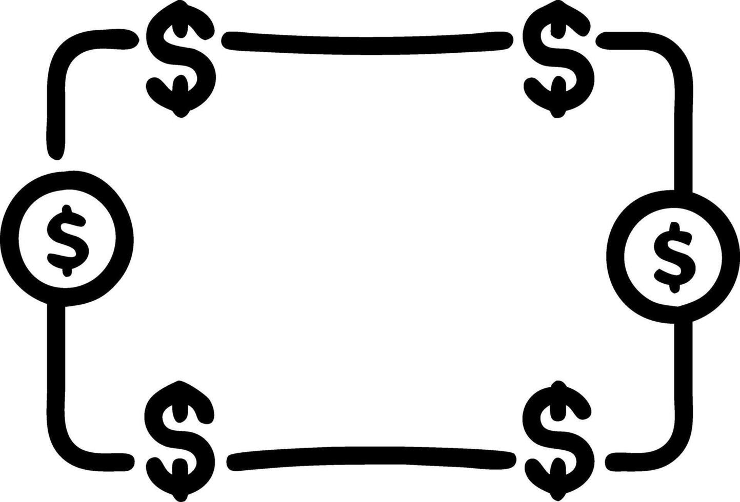 Border Frame with Dollar Signs and Financial Graphs vector