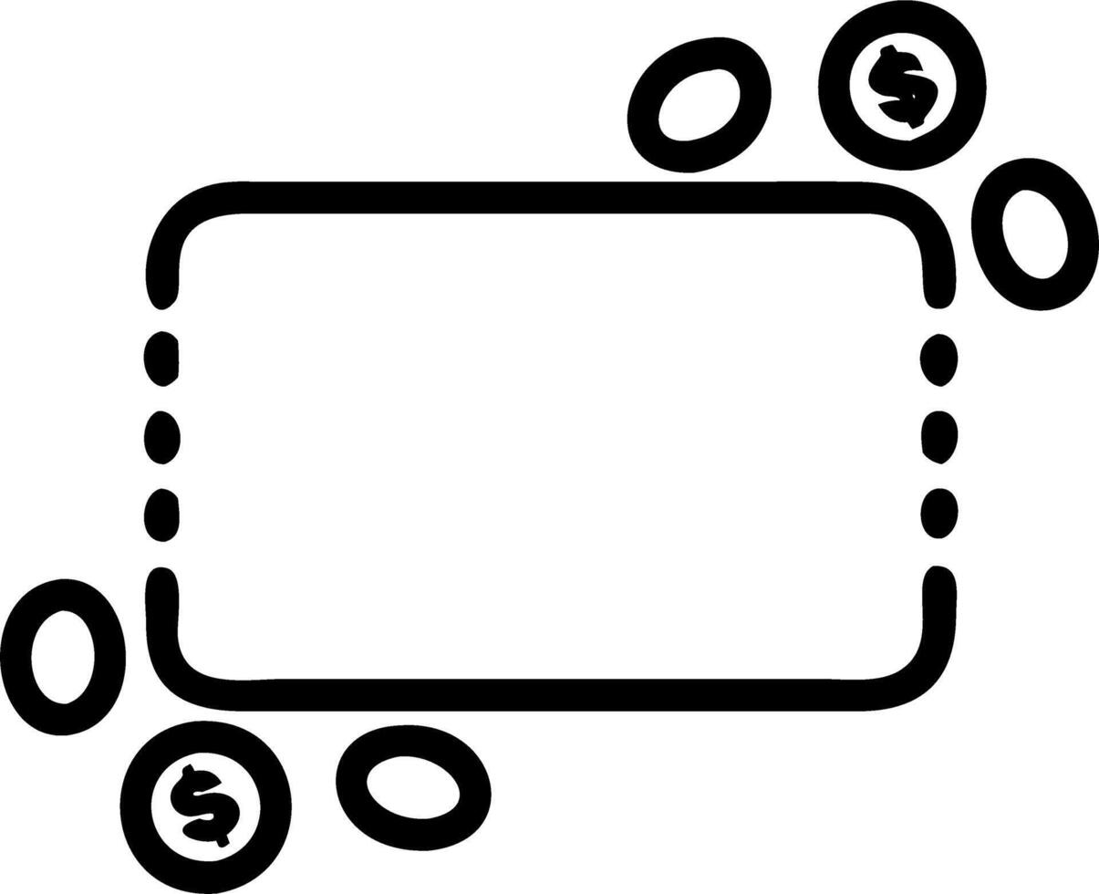 Border Frame with Floating Coins and Wallets vector