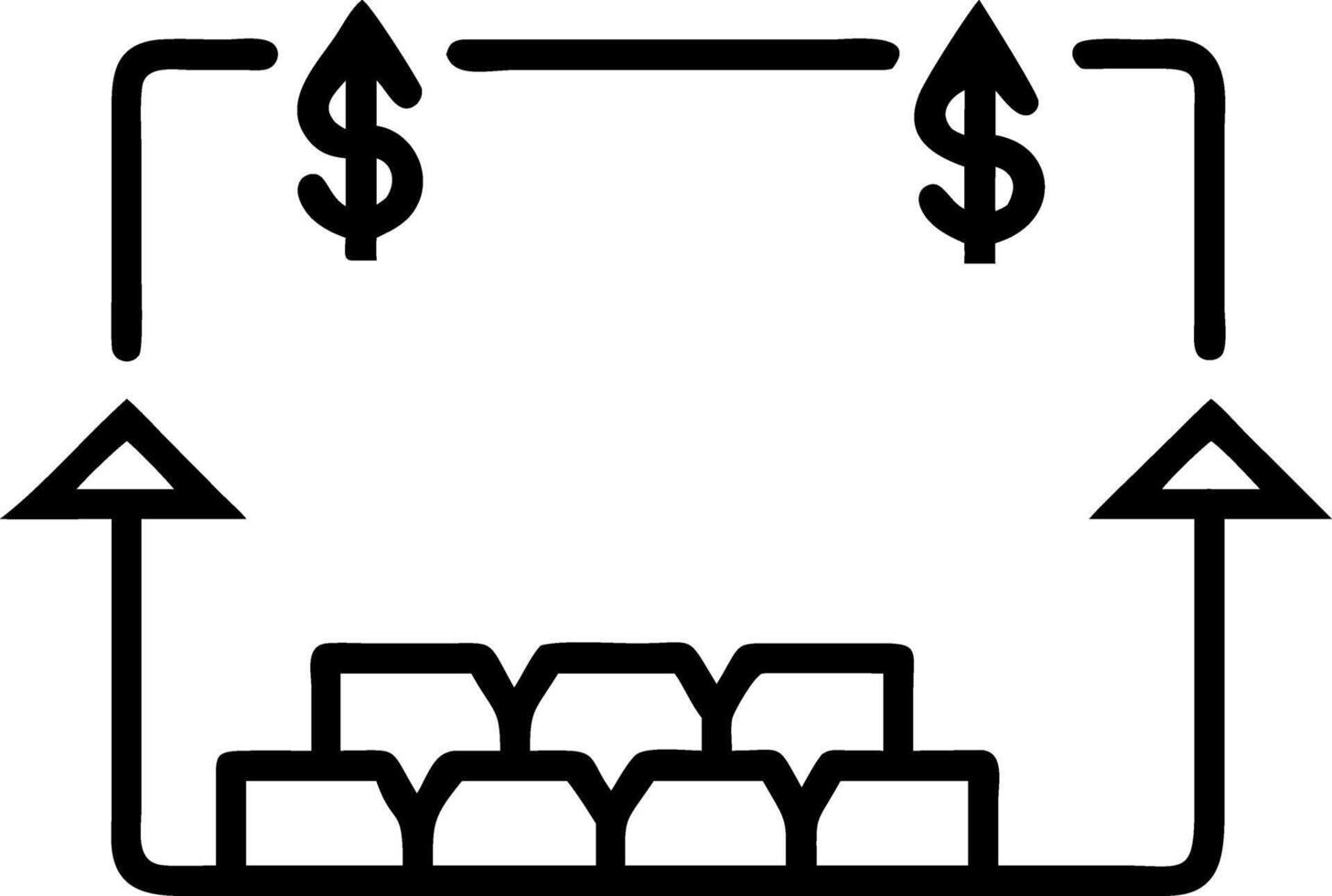 Border Frame with Safe Boxes and Profit Arrows vector