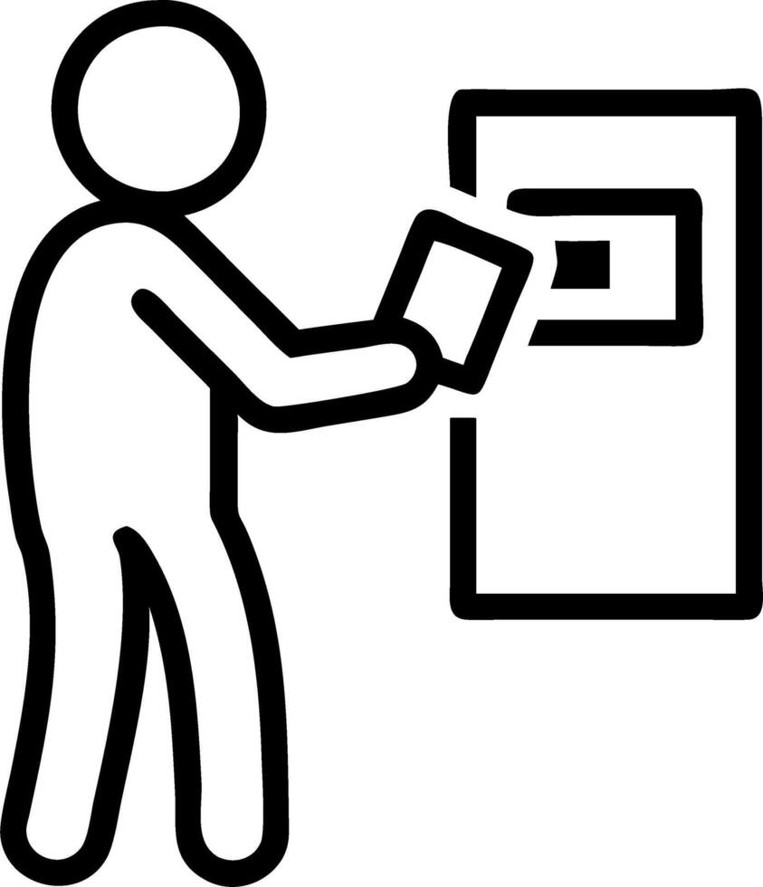 Candid Banking at an ATM vector