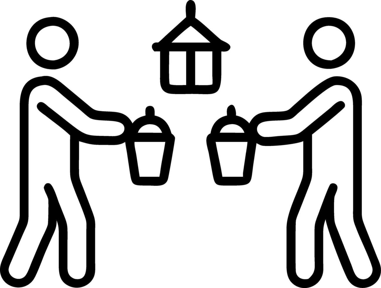 Candid moment of families exchanging Diwali gifts under lanterns joy and festive generosity vector